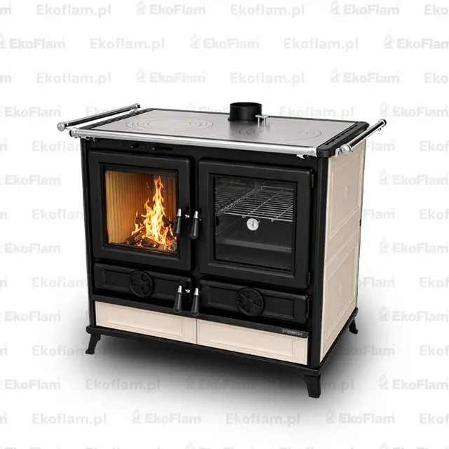 Wood-burning cooker Thermorossi Viola Maiolica beige