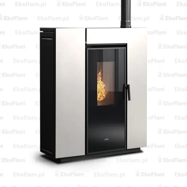 Kominek na pellet Klover Klin 80 Air stal kość słoniowa