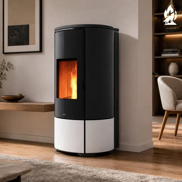 Kominek na pellet Nobis H10/12 Shape ceramika biała