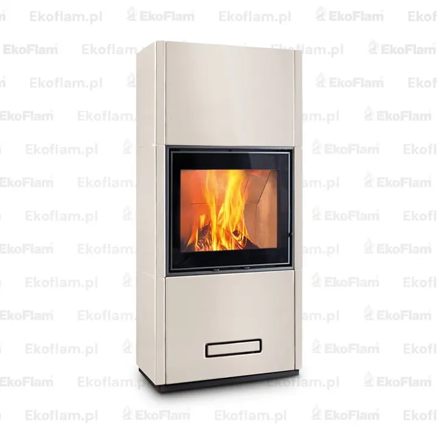 Kominek na drewno Piazzetta Davos Wood MC 65/60 ceramika biała