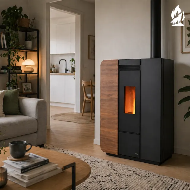 Kominek na pellet Nobis H17 Light drewno orzechowe