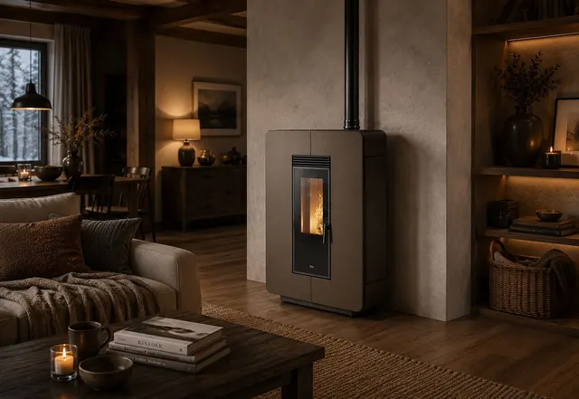 Kominek na pellet Klover Astra Multi-Air stal brązowa