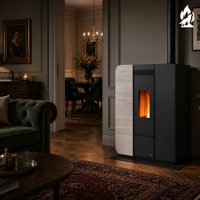 Kominek na pellet Nobis H17 Light drewno białe