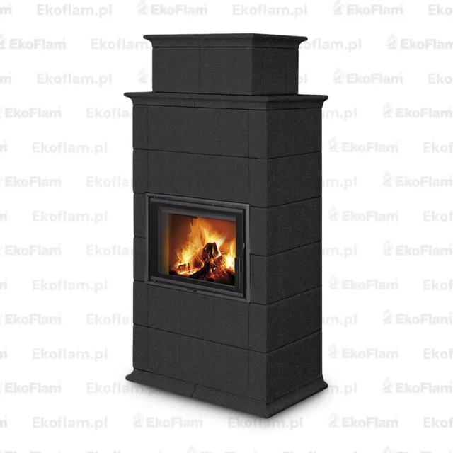 Kominek na drewno Romotop Baracca 10H ceramika  40100 nero