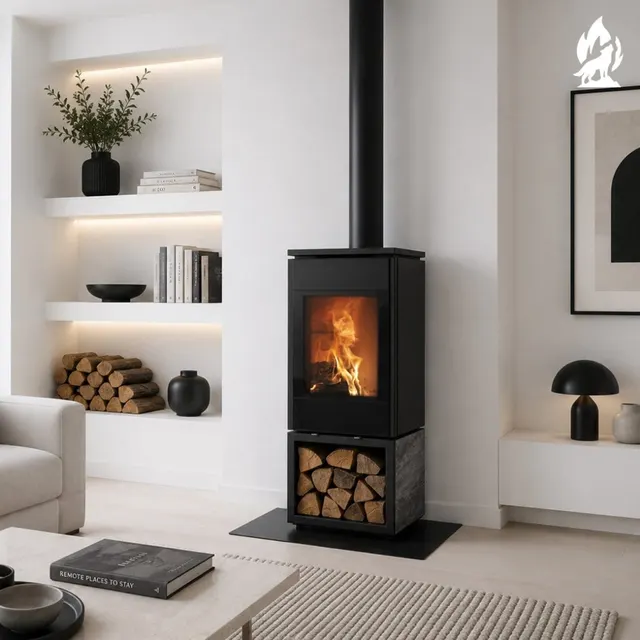 Kominek na drewno Nobis 8/10 Flat 550 gres dark