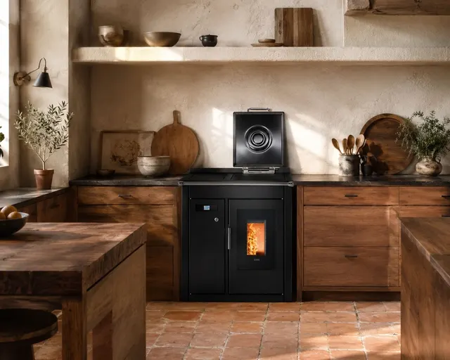 Kuchnia na pellet Klover Smart 80 BT stal czarny