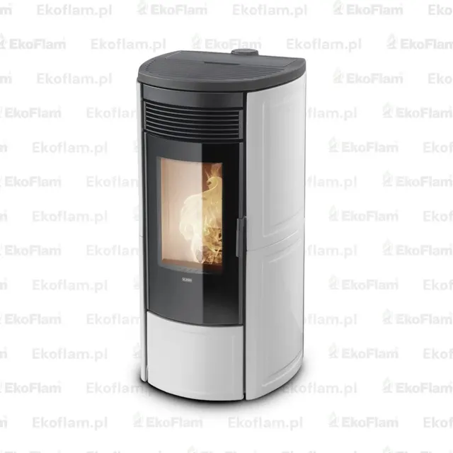 Kominek na pellet Klover Omega 120 Plus Multi-Air ceramika kość słoniowa