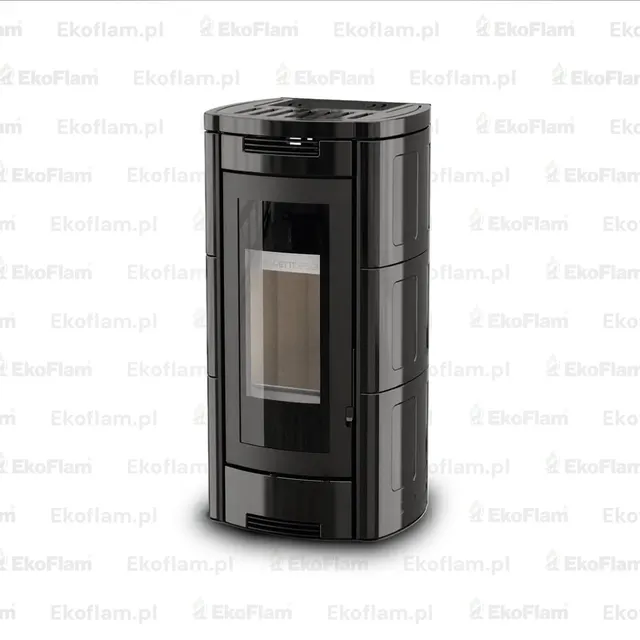 Kominek na drewno Moretti Design Aladino Wood ceramika czarna