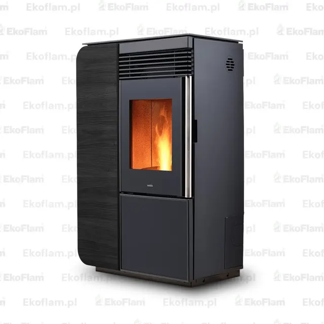 Kominek na pellet Nobis A10 Light Style Coax drewno czarne