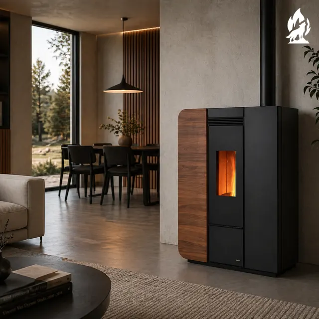Kominek na pellet Nobis H17 Light drewno orzechowe