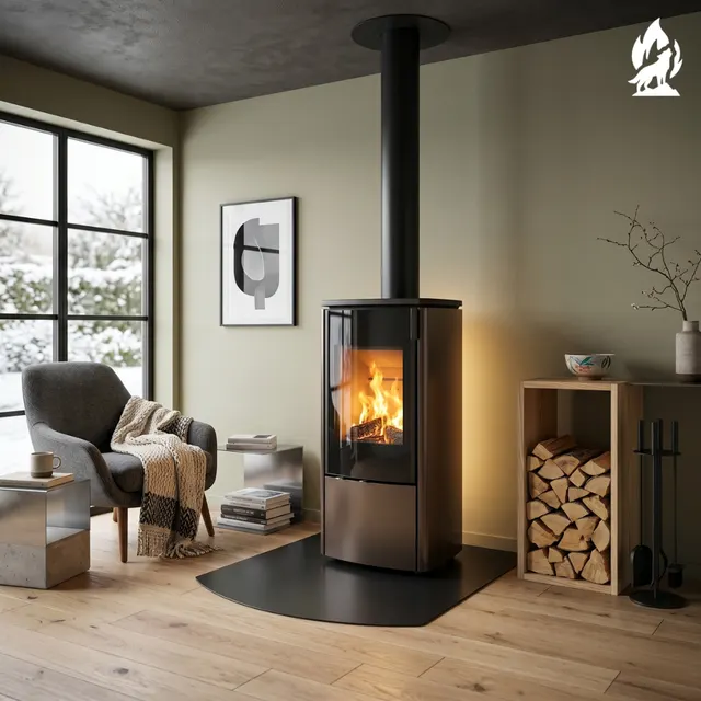 Kominek na drewno Nobis 8/10 Zenith 600 stal brązowa