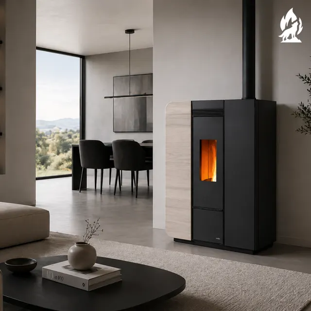 Kominek na pellet Nobis H17 Light drewno białe