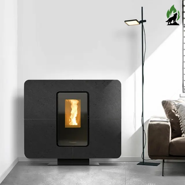 Kominek na pellet Thermorossi SlimQuadro Idra gres czarny
