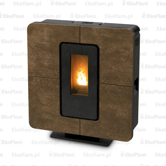 Kominek na pellet Thermorossi SlimQuadro Idra gres brązowy