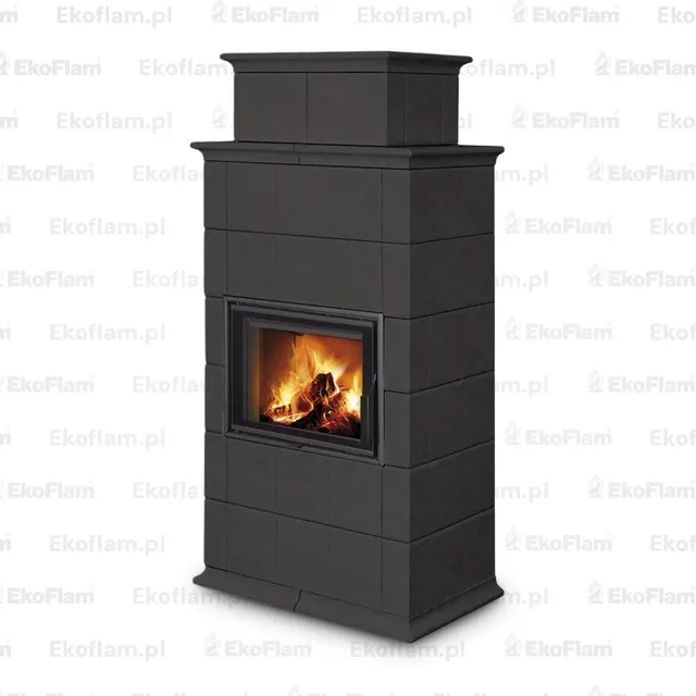 Kominek na drewno Romotop Baracca 10H ceramika  47608 umbra
