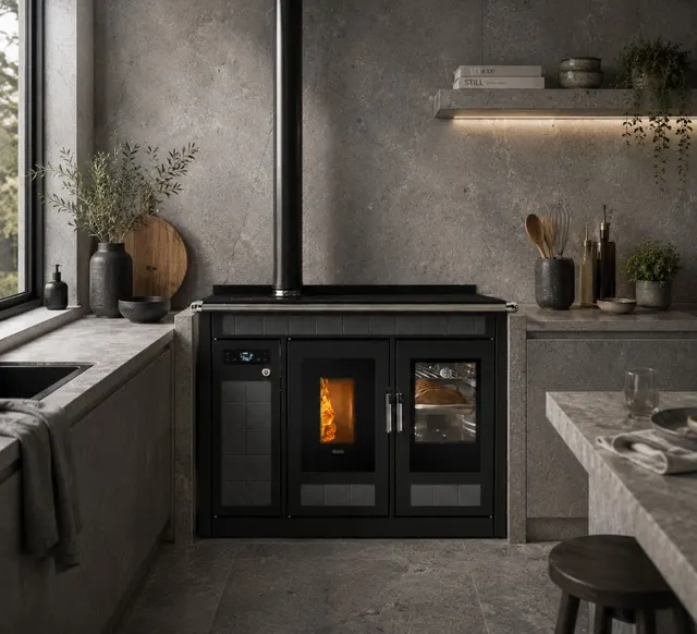 Pellet cooker Klover Smart 120 Plus Maiolica silver