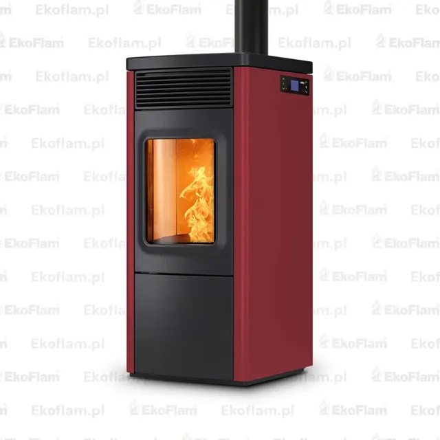 Kominek na pellet Nobis 6/9 N70 Top/Coax V stal bordowa