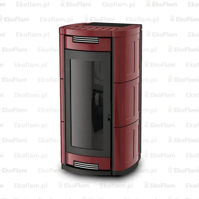 Kominek na pellet Moretti Design Prestige Aqua All Style 26 ceramika bordowa