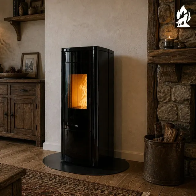 Kominek na pellet Nobis H14/17 Shape stal czarna