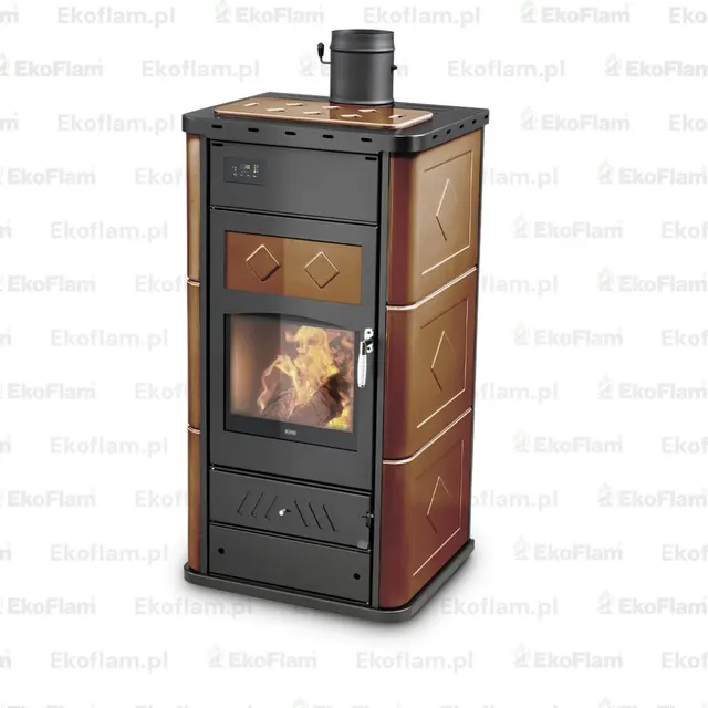 Kominek na drewno Klover Belvedere 30 w kolorze stalowym
