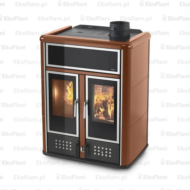 Kominek hybrydowy Klover Dual ceramika camel